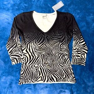 Alberto Makali Funky Zebra Print Top